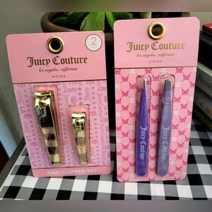 JUICY COUTURE NAIL CLIPPER DUO & TWEEZER DUO BUNDLE